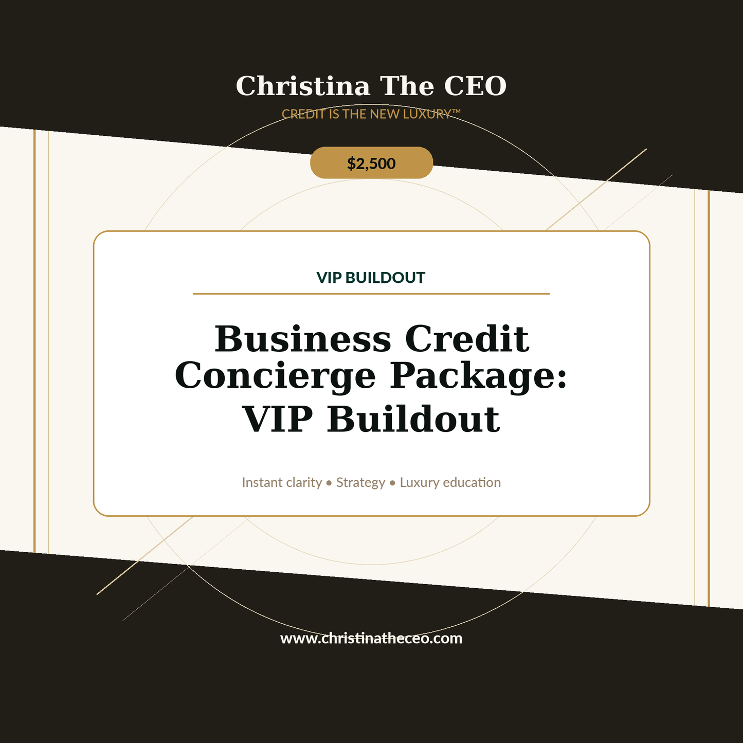 Christina The CEO luxury branded product cover for Business Credit Concierge VIP Buildout