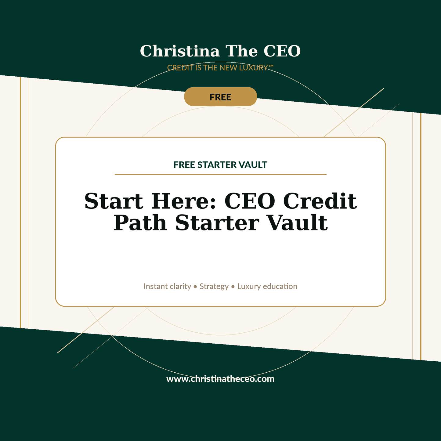 Christina The CEO luxury branded product cover for Start Here CEO Credit Path Starter Vault