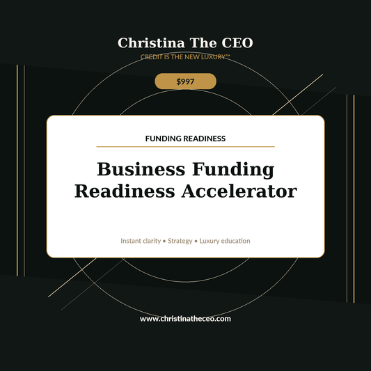 Christina The CEO luxury branded product cover for Business Funding Readiness Accelerator