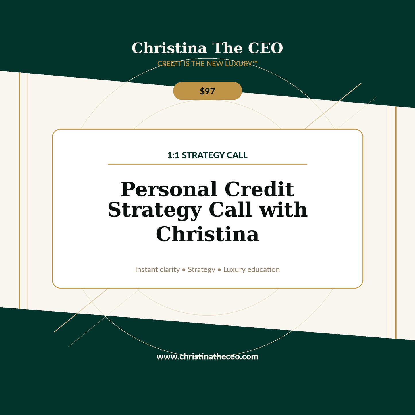 Christina The CEO luxury branded product cover for Personal Credit Strategy Call