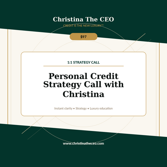 Christina The CEO luxury branded product cover for Personal Credit Strategy Call