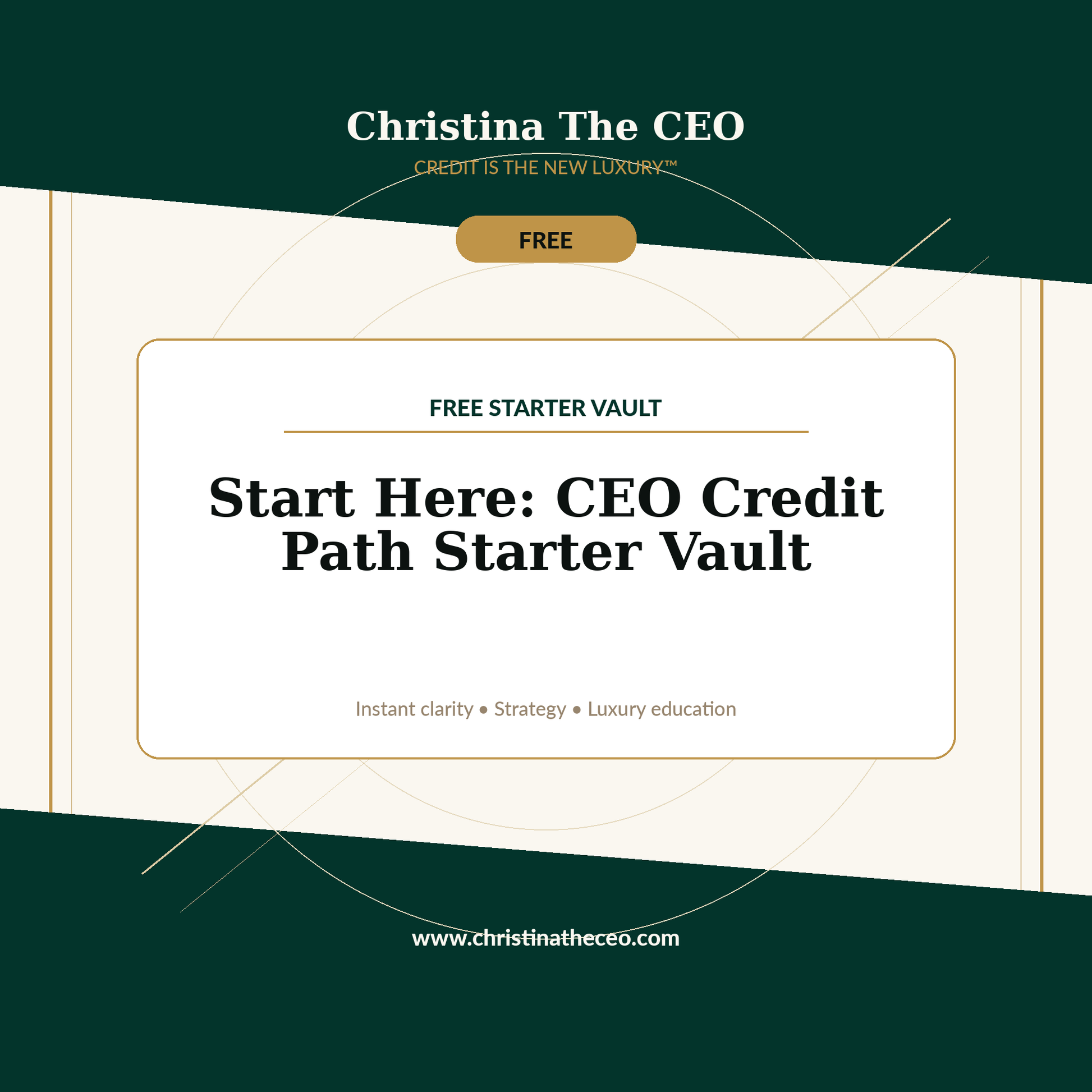 Christina The CEO luxury branded product cover for Start Here CEO Credit Path Starter Vault